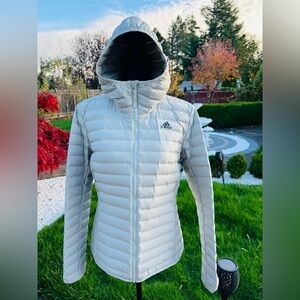 Adidas Women's Light Gray Puffer Jacket
